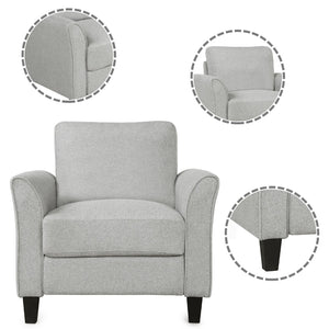HomeRoots 31" Modern Compact Sofa in Light Gray with Black Legs - Stain-Resistant, Stylish Comfort for Any Space 601963