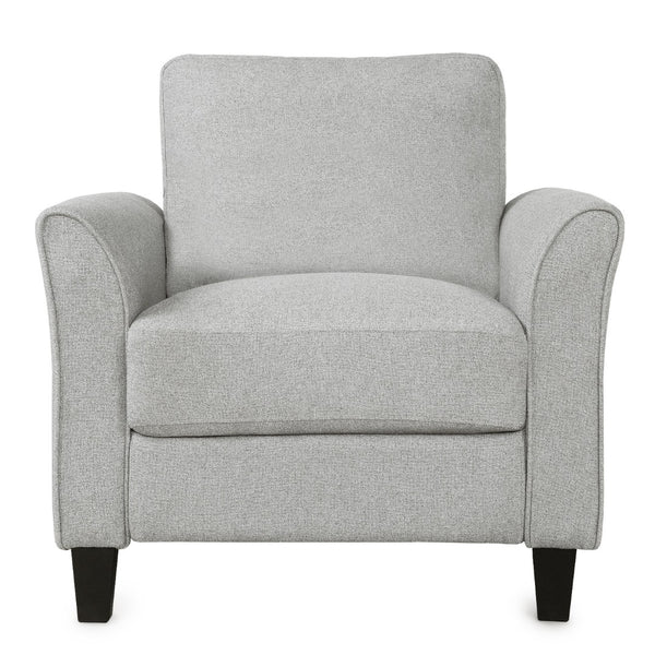 HomeRoots 31" Modern Compact Sofa in Light Gray with Black Legs - Stain-Resistant, Stylish Comfort for Any Space 601963