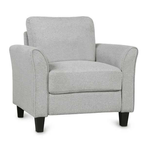 HomeRoots 31" Modern Compact Sofa in Light Gray with Black Legs - Stain-Resistant, Stylish Comfort for Any Space 601963