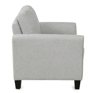 HomeRoots 31" Modern Compact Sofa in Light Gray with Black Legs - Stain-Resistant, Stylish Comfort for Any Space 601963
