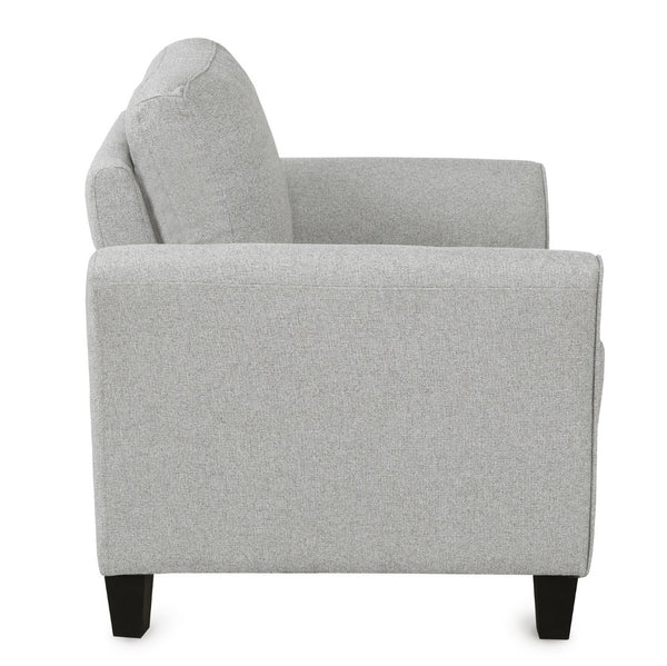 HomeRoots 31" Modern Compact Sofa in Light Gray with Black Legs - Stain-Resistant, Stylish Comfort for Any Space 601963
