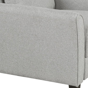 HomeRoots 31" Modern Compact Sofa in Light Gray with Black Legs - Stain-Resistant, Stylish Comfort for Any Space 601963