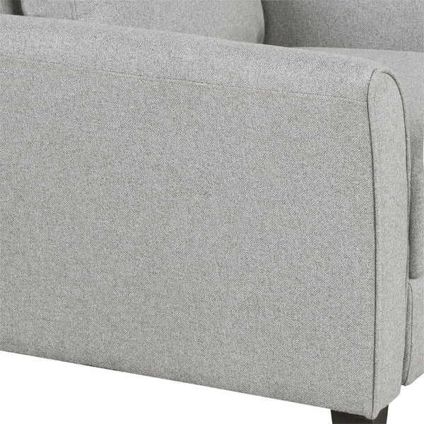 HomeRoots 31" Modern Compact Sofa in Light Gray with Black Legs - Stain-Resistant, Stylish Comfort for Any Space 601963