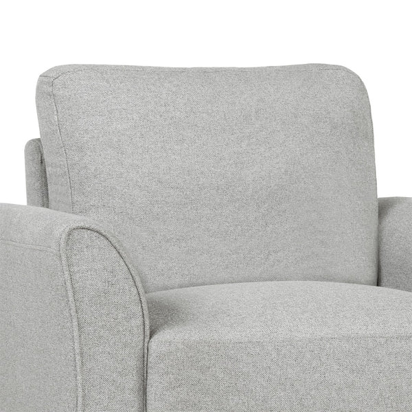 HomeRoots 31" Modern Compact Sofa in Light Gray with Black Legs - Stain-Resistant, Stylish Comfort for Any Space 601963