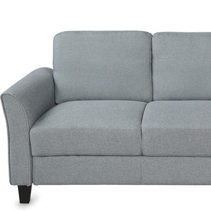 HomeRoots Two Piece Gray Fabric Seating Set for Five - Chic, Space-Saving Comfort for Modern Living Rooms 601972