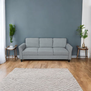 HomeRoots Two Piece Gray Fabric Seating Set for Five - Chic, Space-Saving Comfort for Modern Living Rooms 601972