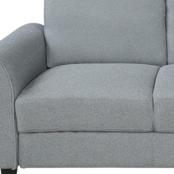 HomeRoots Two Piece Gray Fabric Seating Set for Five - Chic, Space-Saving Comfort for Modern Living Rooms 601972