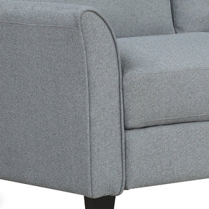 HomeRoots Two Piece Gray Fabric Seating Set for Five - Chic, Space-Saving Comfort for Modern Living Rooms 601972