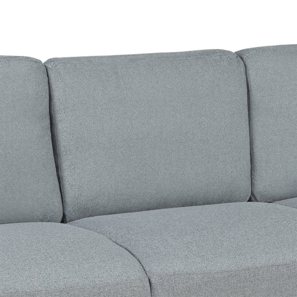 HomeRoots Two Piece Gray Fabric Seating Set for Five - Chic, Space-Saving Comfort for Modern Living Rooms 601972