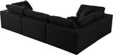 Serene Black Linen Textured Fabric Modular Sectional 601Black-Sec4C Meridian Furniture