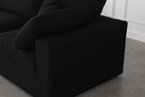 Serene Black Linen Textured Fabric Modular Sectional 601Black-Sec4C Meridian Furniture