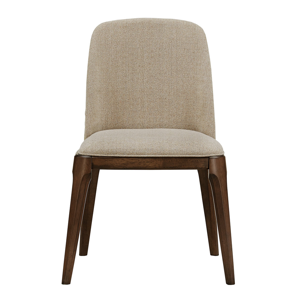 Homelegance Shaynah Curved Back Dining Chair Walnut Legs Brown Fabric Foam Seat 601C-SDW