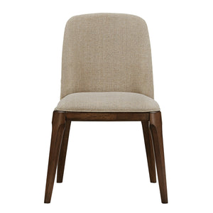 Homelegance Shaynah Curved Back Dining Chair Walnut Legs Brown Fabric Foam Seat 601C-SDW