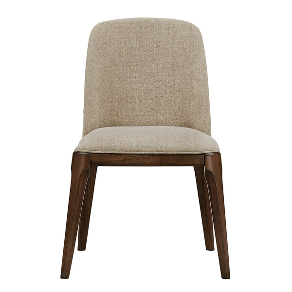 Homelegance Shaynah Curved Back Dining Chair Walnut Legs Brown Fabric Foam Seat 601C-SDW