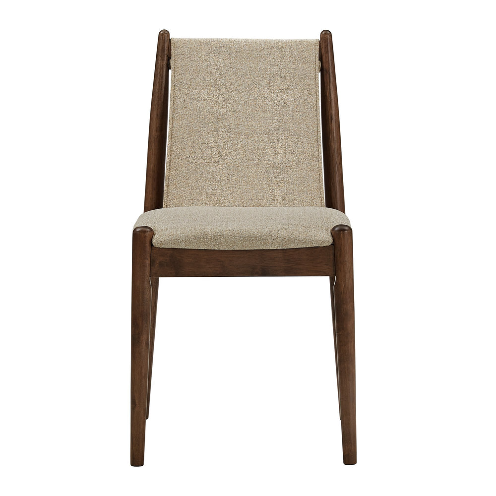 Homelegance Shaynah Upholstered Dining Chair Rubberwood Frame Linen Fabric Walnut Finish 601C2-SDW