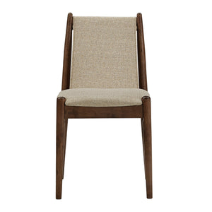 Homelegance Shaynah Upholstered Dining Chair Rubberwood Frame Linen Fabric Walnut Finish 601C2-SDW