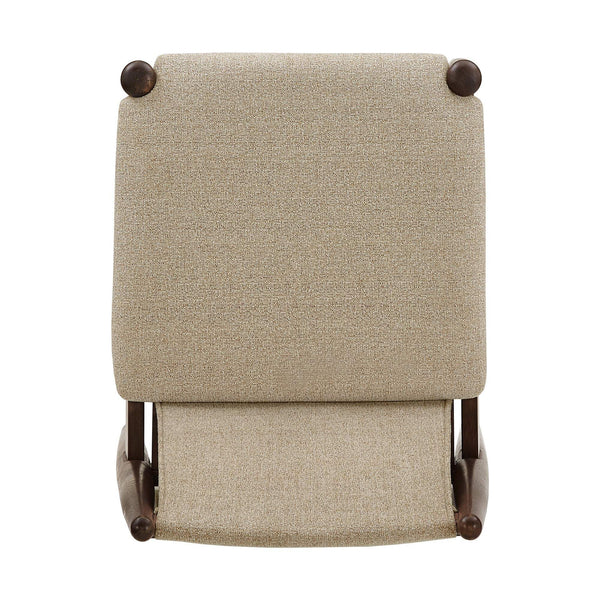 Shaynah Upholstered Dining Chair Rubberwood Frame Linen Fabric Walnut Finish