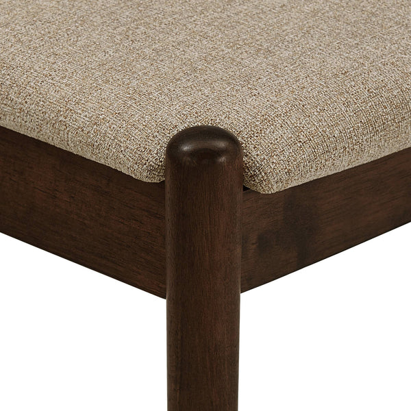 Shaynah Upholstered Dining Chair Rubberwood Frame Linen Fabric Walnut Finish