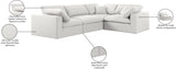 Serene Cream Linen Textured Fabric Modular Sectional 601Cream-Sec4C Meridian Furniture