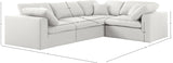 Serene Cream Linen Textured Fabric Modular Sectional 601Cream-Sec4C Meridian Furniture