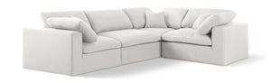 Serene Cream Linen Textured Fabric Modular Sectional 601Cream-Sec4C Meridian Furniture