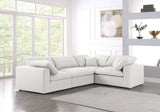 Serene Cream Linen Textured Fabric Modular Sectional 601Cream-Sec4C Meridian Furniture