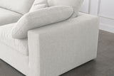 Serene Cream Linen Textured Fabric Modular Sectional 601Cream-Sec4C Meridian Furniture