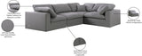 Serene Grey Linen Textured Fabric Modular Sectional 601Grey-Sec4C Meridian Furniture