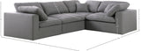 Serene Grey Linen Textured Fabric Modular Sectional 601Grey-Sec4C Meridian Furniture