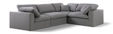 Serene Grey Linen Textured Fabric Modular Sectional 601Grey-Sec4C Meridian Furniture