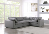 Serene Grey Linen Textured Fabric Modular Sectional 601Grey-Sec4C Meridian Furniture