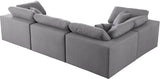 Serene Grey Linen Textured Fabric Modular Sectional 601Grey-Sec4C Meridian Furniture