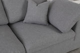 Serene Grey Linen Textured Fabric Modular Sectional 601Grey-Sec4C Meridian Furniture