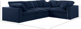 Serene Navy Linen Textured Fabric Modular Sectional 601Navy-Sec4C Meridian Furniture