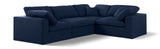 Serene Navy Linen Textured Fabric Modular Sectional 601Navy-Sec4C Meridian Furniture