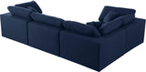 Serene Navy Linen Textured Fabric Modular Sectional 601Navy-Sec4C Meridian Furniture