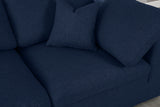 Serene Navy Linen Textured Fabric Modular Sectional 601Navy-Sec4C Meridian Furniture