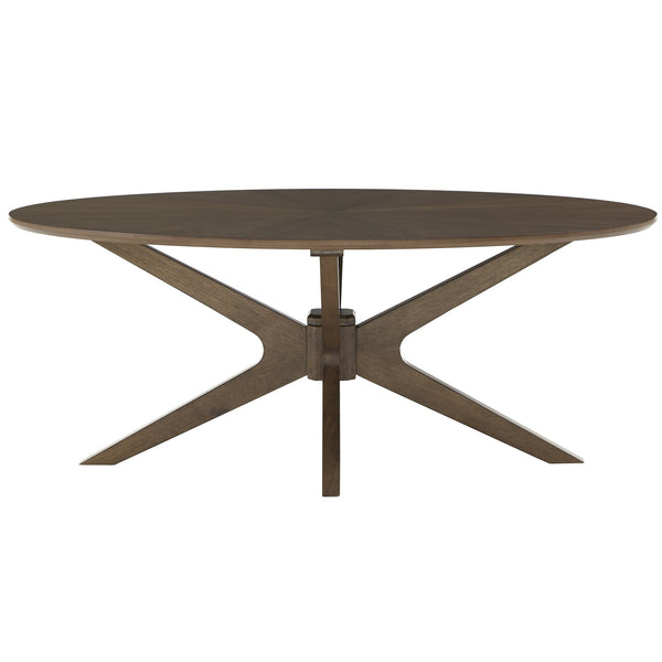 Homelegance Shaynah Round Walnut Sunburst Veneer Coffee Table Mid-century Living Room 601WN-30