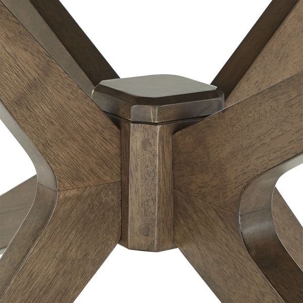 Shaynah Round Walnut Sunburst Veneer Coffee Table Mid-century Living Room