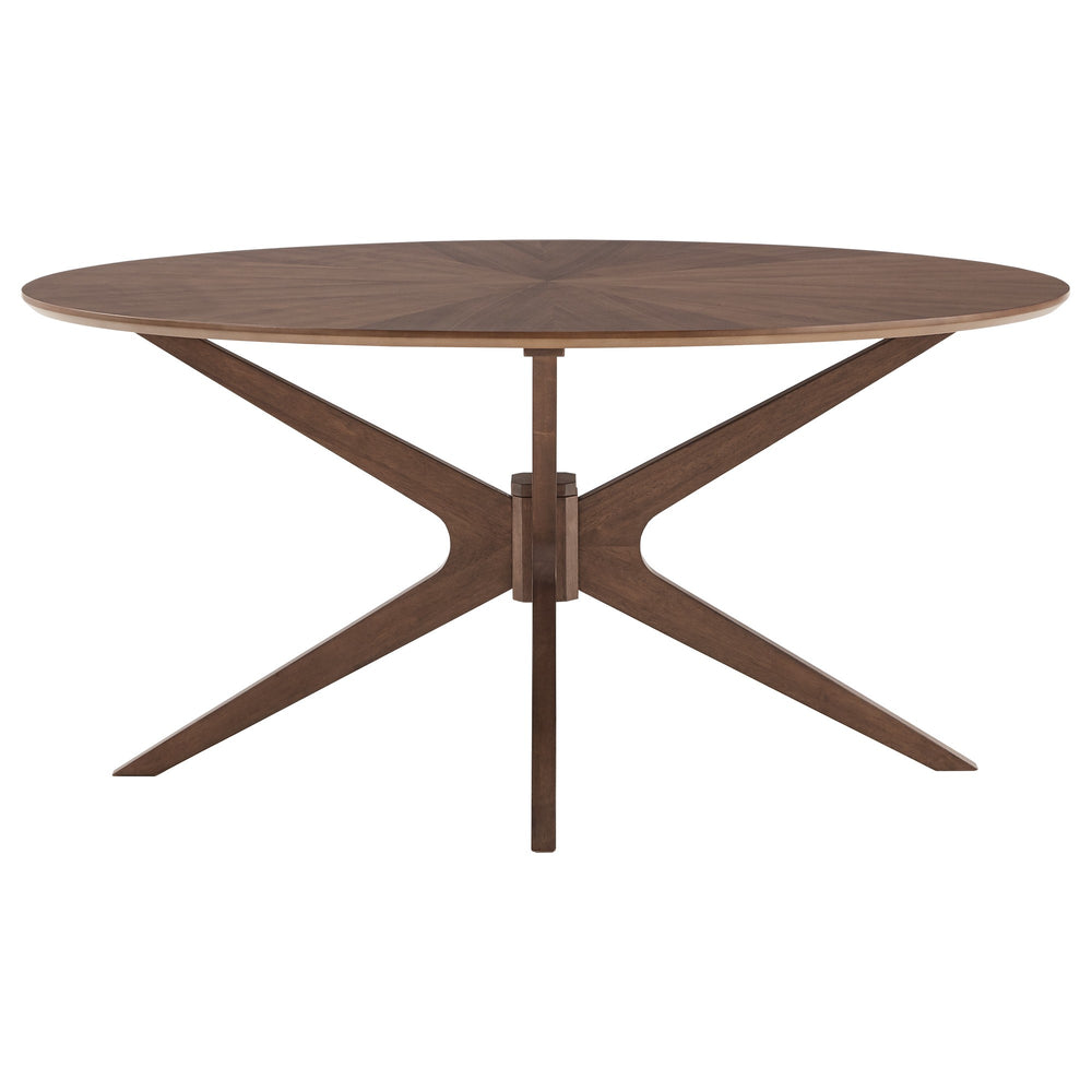 Homelegance Shaynah Oval Walnut Veneer Pedestal Dining Table Mid-century Seats Four 601WN-62