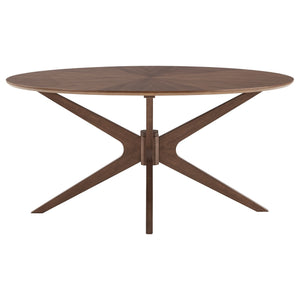 Homelegance Shaynah Oval Walnut Veneer Pedestal Dining Table Mid-century Seats Four 601WN-62