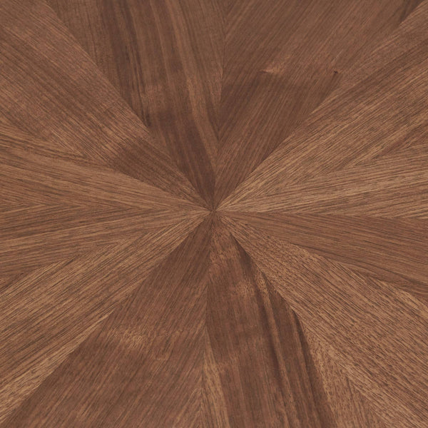 Shaynah Oval Walnut Veneer Pedestal Dining Table Mid-century Seats Four