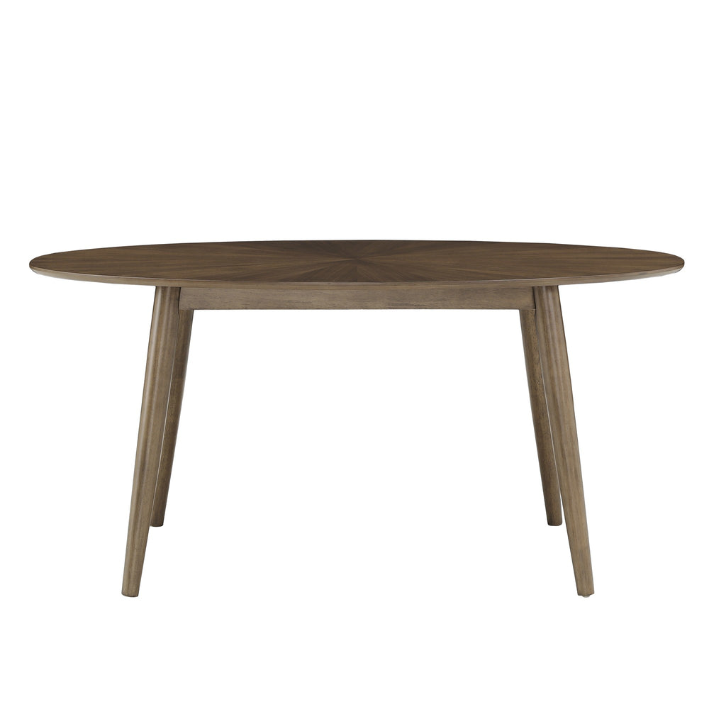 Homelegance Shaynah Walnut Starburst Veneer Dining Table with Tapered Rubberwood Legs 601WN2-63