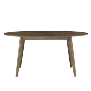 Homelegance Shaynah Walnut Starburst Veneer Dining Table with Tapered Rubberwood Legs 601WN2-63