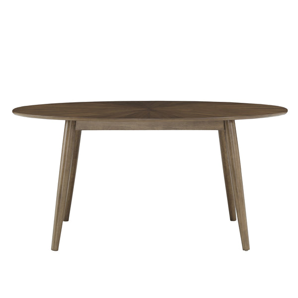 Homelegance Shaynah Walnut Starburst Veneer Dining Table with Tapered Rubberwood Legs 601WN2-63