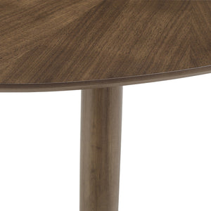Shaynah Walnut Starburst Veneer Dining Table with Tapered Rubberwood Legs