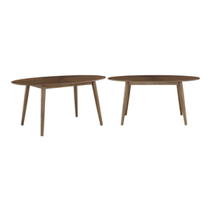 Shaynah Walnut Starburst Veneer Dining Table with Tapered Rubberwood Legs