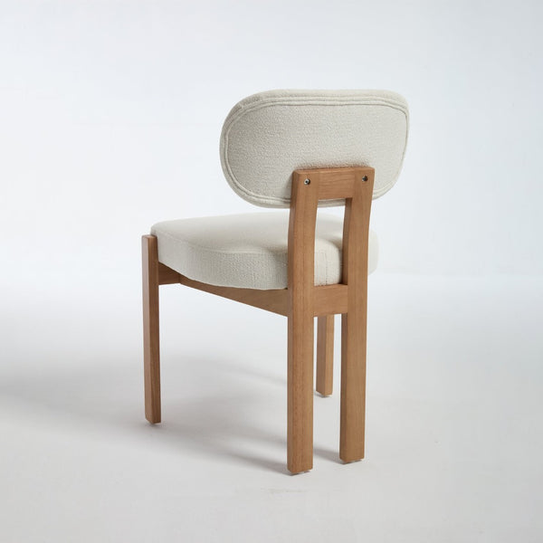 English Elm Wooden Wingback Dining Chairs Chenille Upholstered Farmhouse Set for Kitchen Comfort Beige W3244P316072