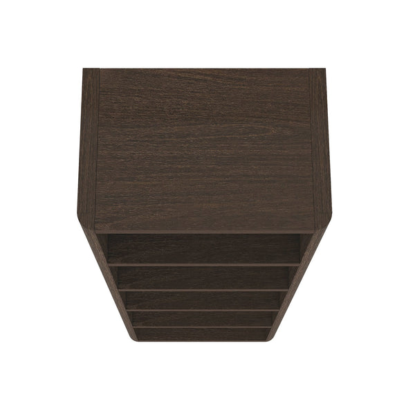 English Elm Rivington 28" Open Bookcase Dark Walnut — 5-Tier Adjustable Shelves, Modern Wood Grain Storage B365P398312