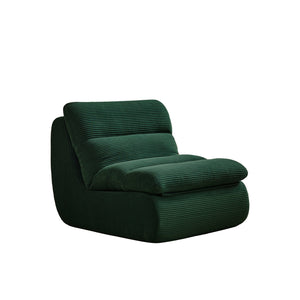English Elm Modern Compressed Lounge Chair with Ottoman Corduroy Recliner Small Space Sofa High-Density Foam Comfort Green W1036P251819